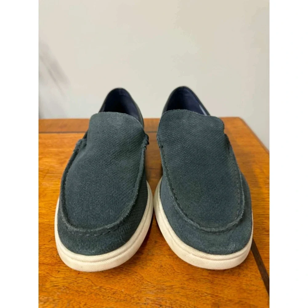 Steve Madden Mens P-Cosimo Navy Blue Perforated Suede Slip On Loafers Size‎ 10